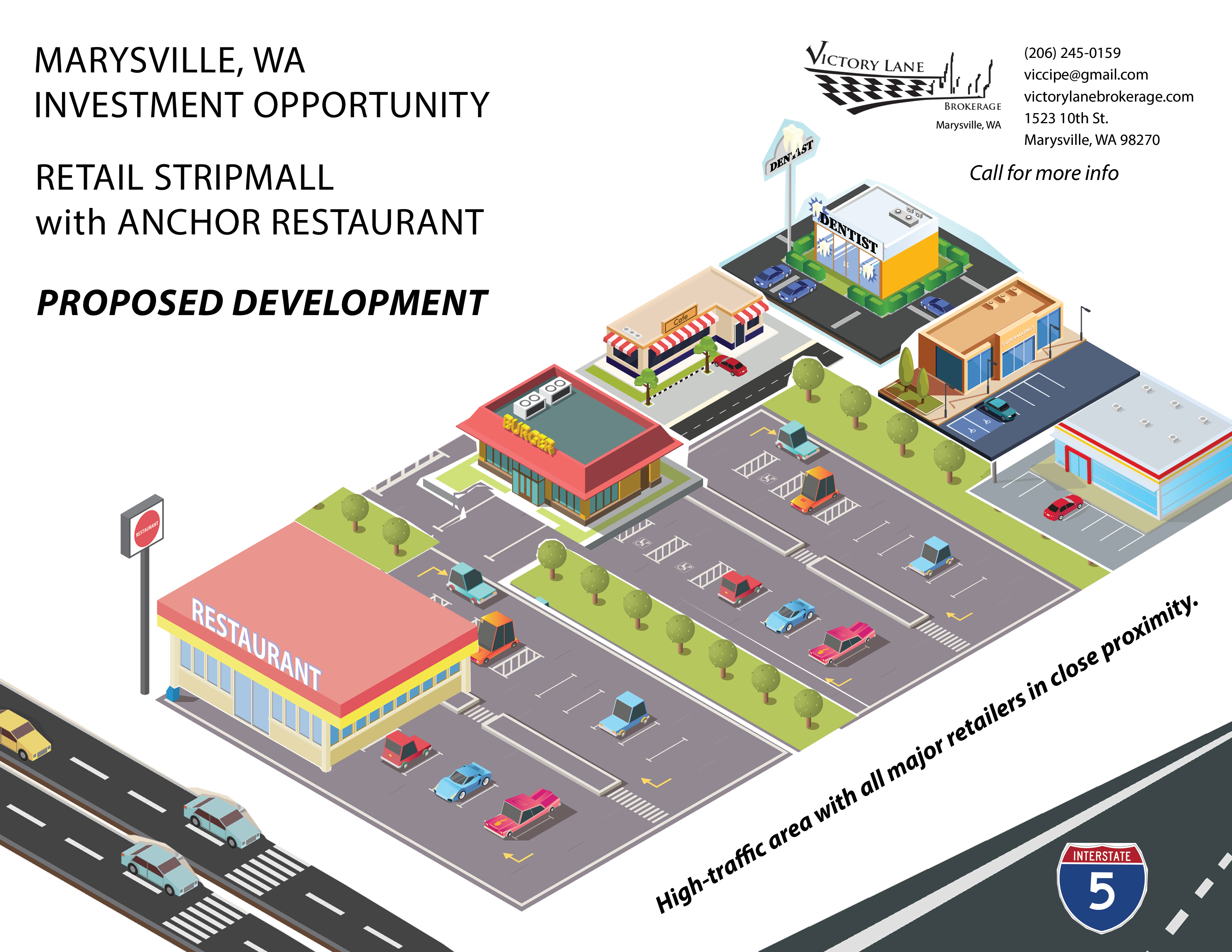 Retail Strip mall Illustration Marysville, WA